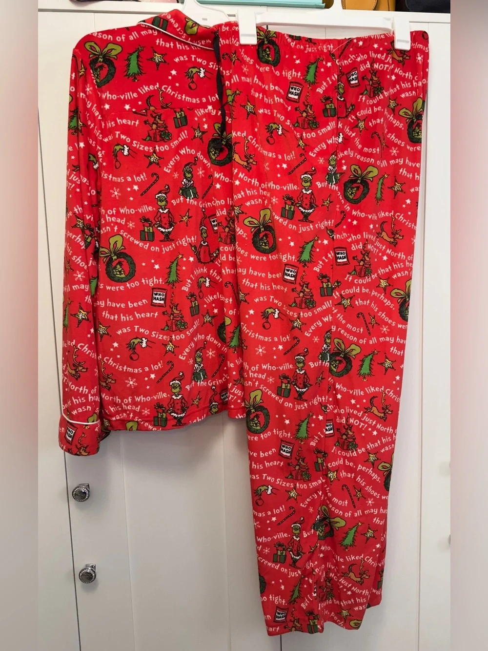 Red Grinch Christmas Holiday Pajamas Women’s Sz XL NEW!